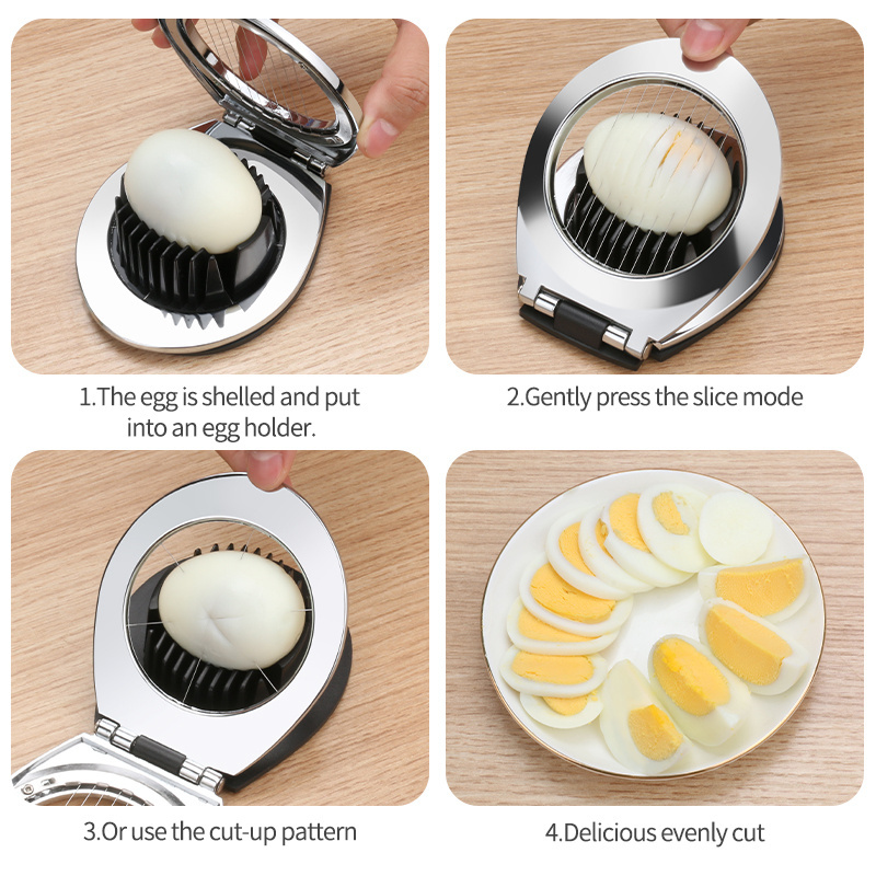 Professional 2 in 1Egg Slicer Food Grade Egg Cutter With Stainless Steel Wires