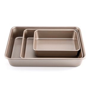 Heavy-duty carbon steel baking cookie bread dish 10/13/15.5 inch Cake tin thickened non-stick rectangular deep baking pan