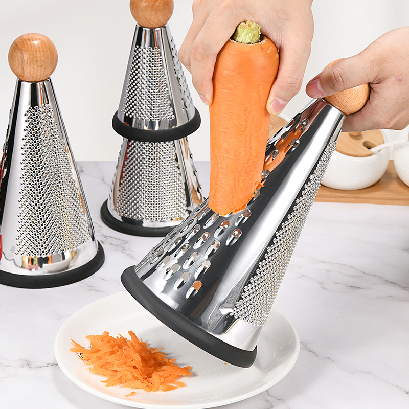 Eco-Friendly conical stainless steel manual grater potato carrot cheese lemon grater