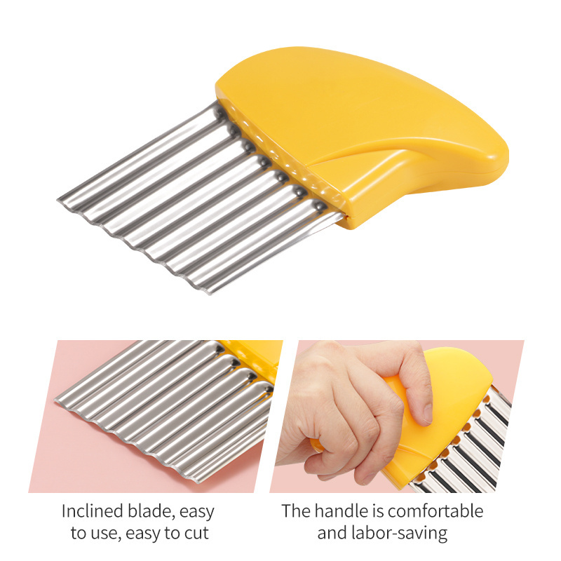 Handheld Potato corrugated Slicer Cutter French Fry Cutter Crinkle Cutter With Wave Shape Knife vegetable chopper