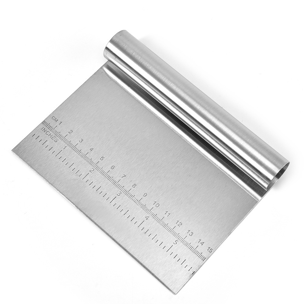 Stainless Steel Cake Dough Scraper Cutter Bench Scraper with Measuring