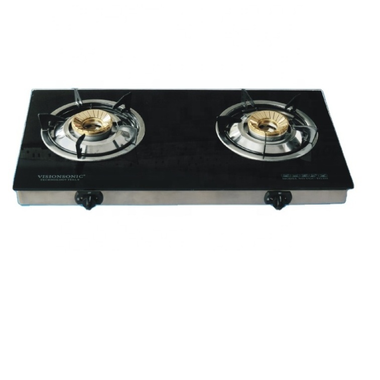 Kitchen appliance best price 2 burner glass top table gas stove