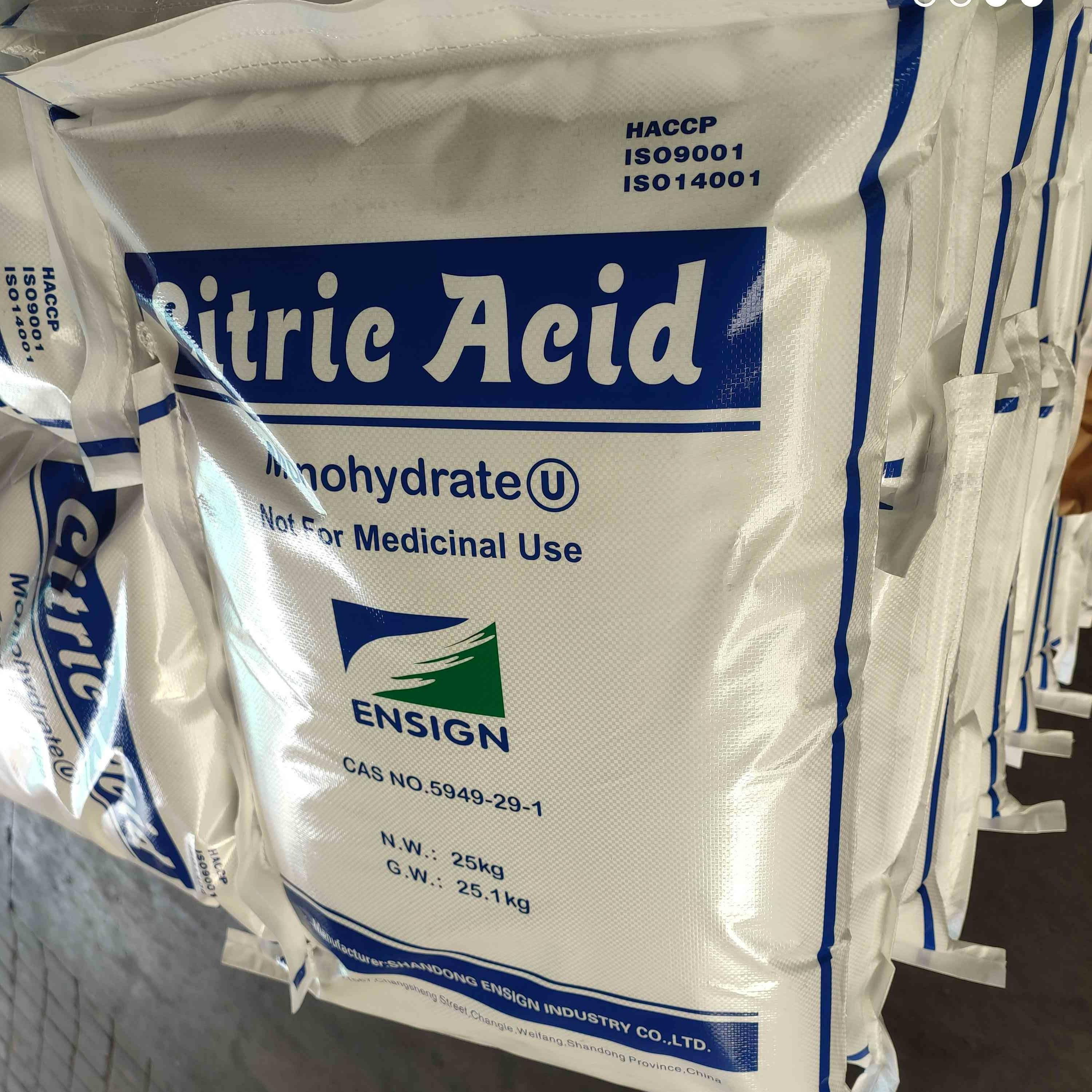 Food Grade citric acid monohydrate Citric Acid Powder weifang ensign Citric Acid Price Wholesale