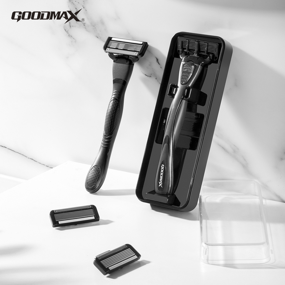 GOODMAX Wholesale High Quality with Refilled Cartridges Six Blades System Shaving Razor for Men