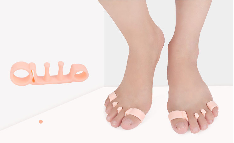 Hot Selling  Gel Super Soft Foot Care Dailly Use Hallux Valgus Correction Five Toe Separators