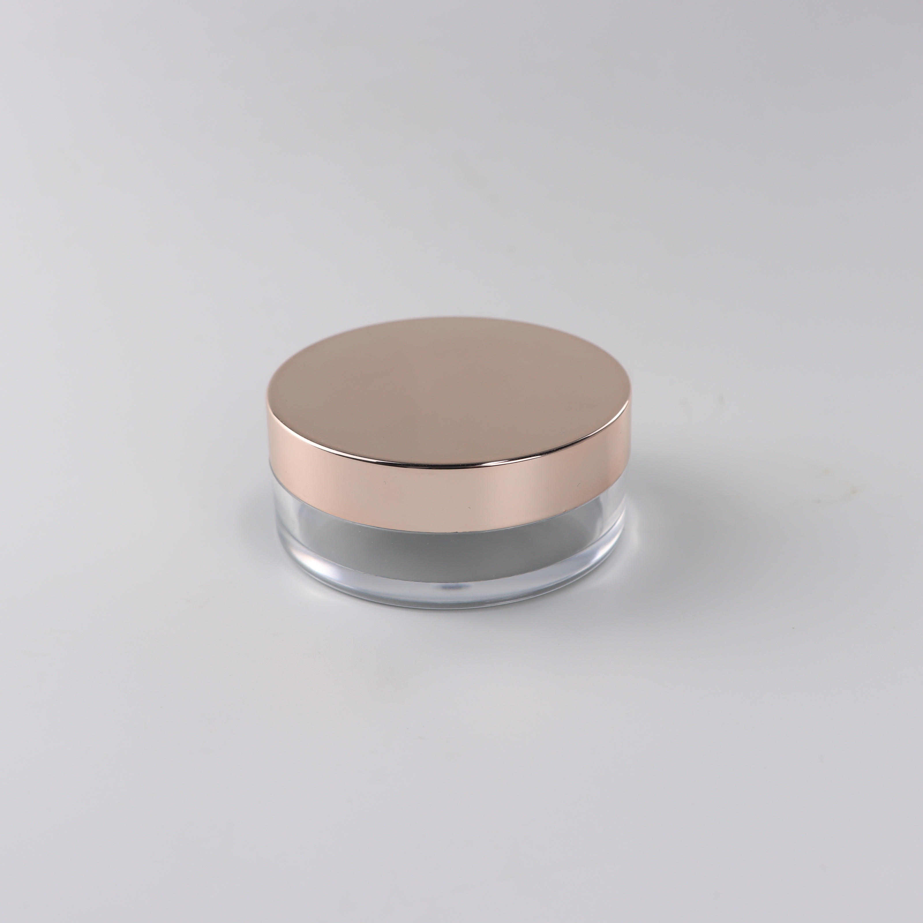 Plastic round glod cap clear loose powder jar cosmetic sifter powder containers