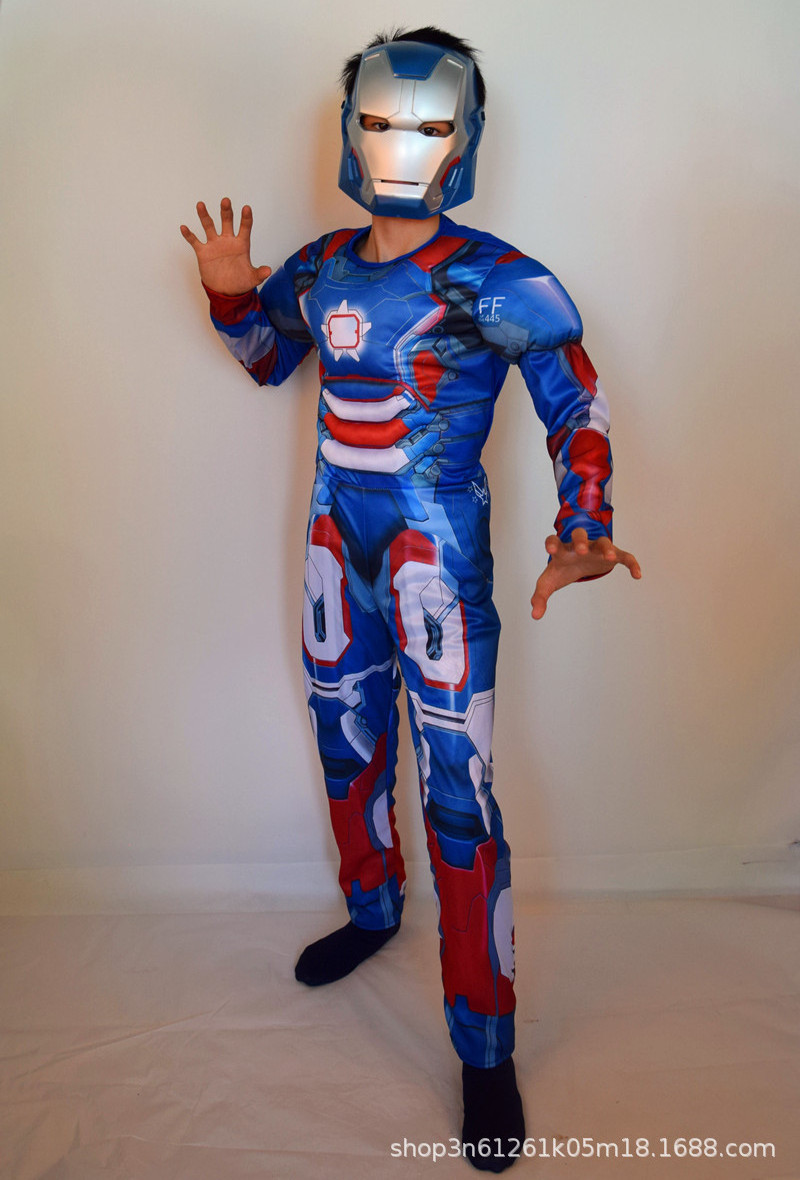 Bodysuit Tight Birthday Party Role play Jumpsuit Movie TV Halloween Boys Marvel Heroes Cosplay Iron Man Costume for Kids