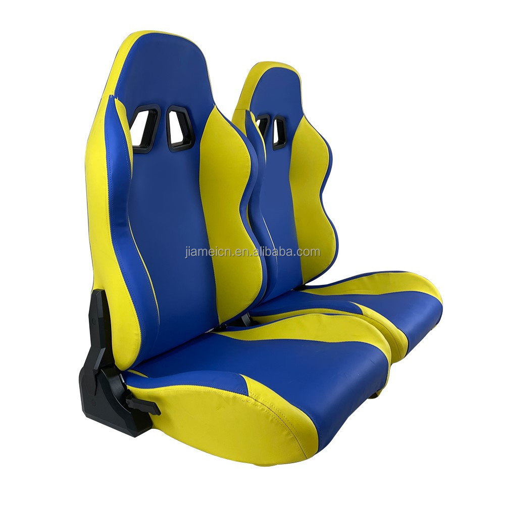 Bright color matching go kart seat racing seat with slide rail