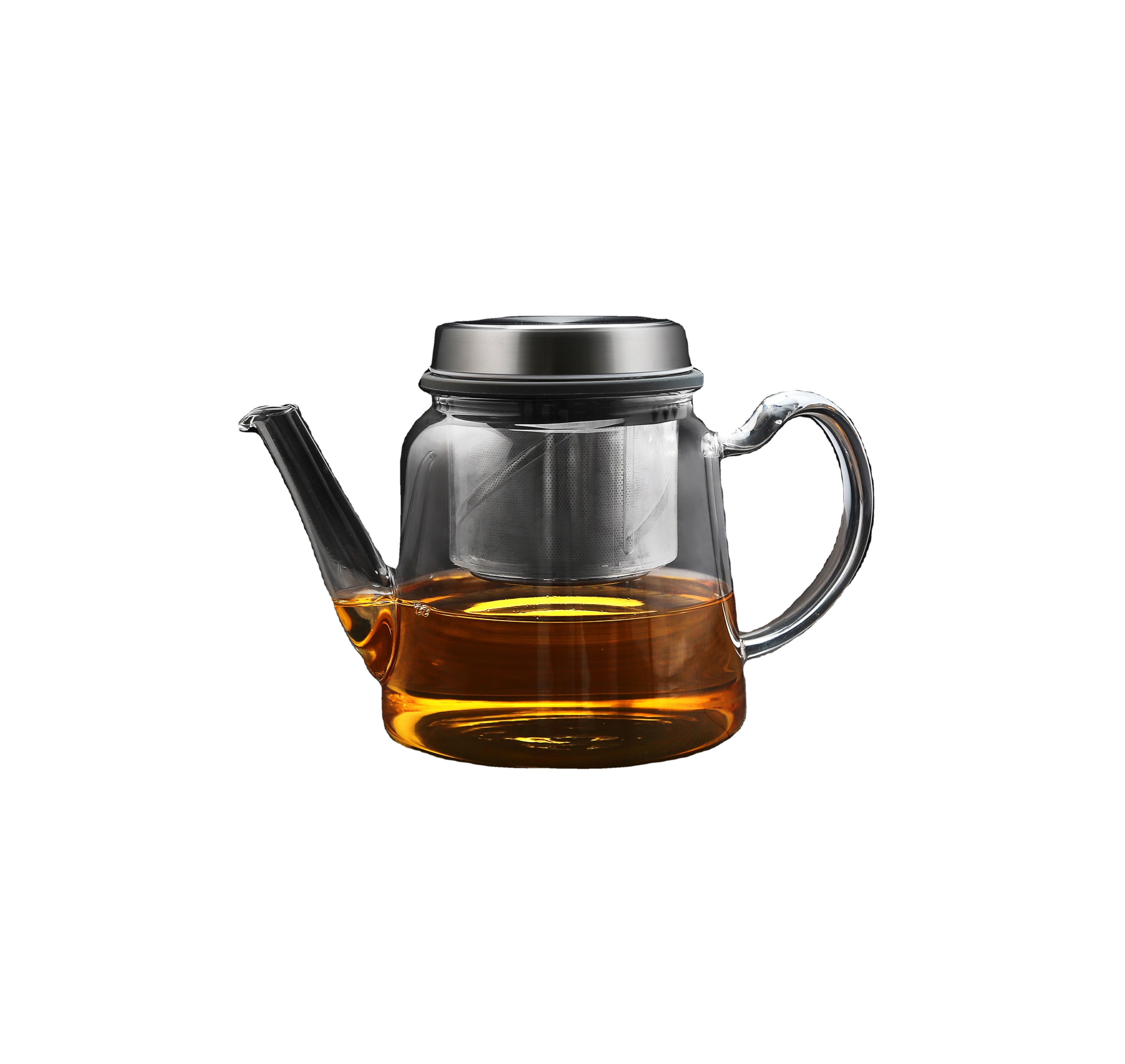 Teapot Cute Clear Coffee & Tea Sets Glass Water Pot 2000 Transparent Heat & Cold Resistant Glass with Infuser Goes up and Down