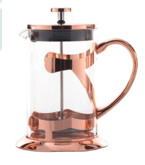 Glass turkish coffee maker french press coffee pot with gold plated cover