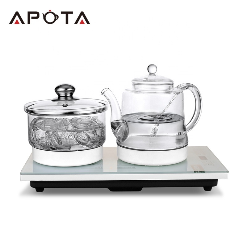 Automatic Tempered Glass Induction Cooker Tea Set Include Glass Teapot and Sterilizer