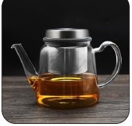 Teapot Cute Clear Coffee & Tea Sets Glass Water Pot 2000 Transparent Heat & Cold Resistant Glass with Infuser Goes up and Down