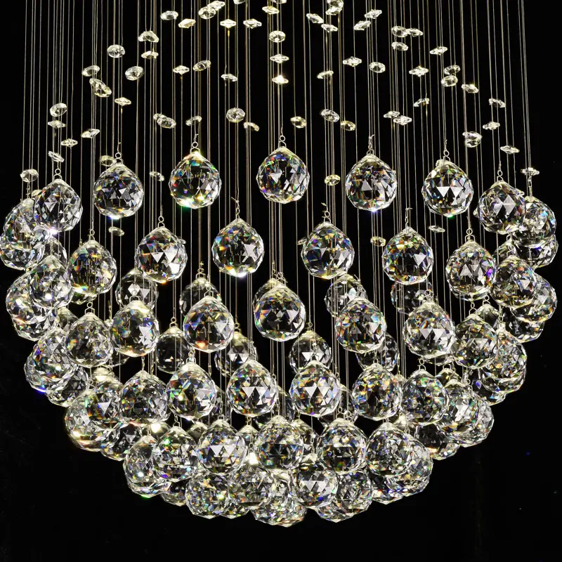 Wholesale Modern Drum Ceiling Light Fixture Lamp Raindrop Flush Mount Round Metal Shade Pendant Crystal Chandelier