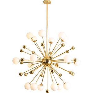 Sputnik Glass Chandelier 12 Lights Plated Gold Color Modern Pendant Lighting Industrial Vintage Light Fixture