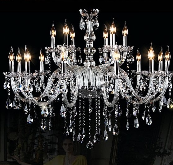 6 Arms Simple Luxury Crystal Chandeliers Lamps Glass Chandelier Pendant Light for Living Room Bedroom