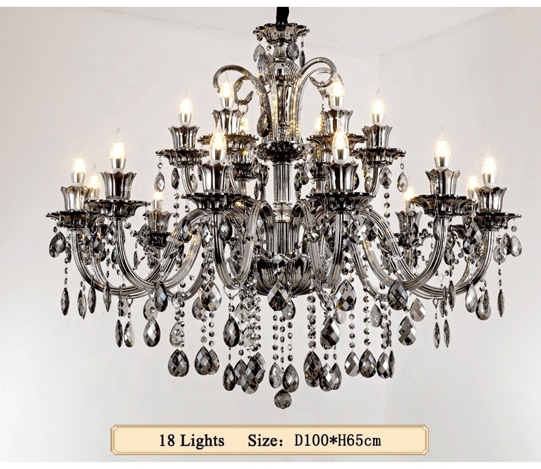 Factories gray luxury chandelier living room bedroom decorative hanging lamps pendant light crystal chandelier light