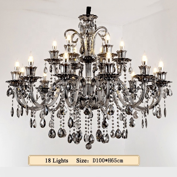 Factories gray luxury chandelier living room bedroom decorative hanging lamps pendant light crystal chandelier light