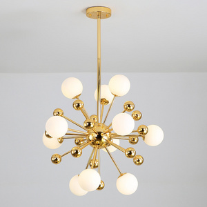 Created Special Decoration Light Living room Sputnik Glass Ball Chandelier Lamp Golden Modern Pendant Lighting