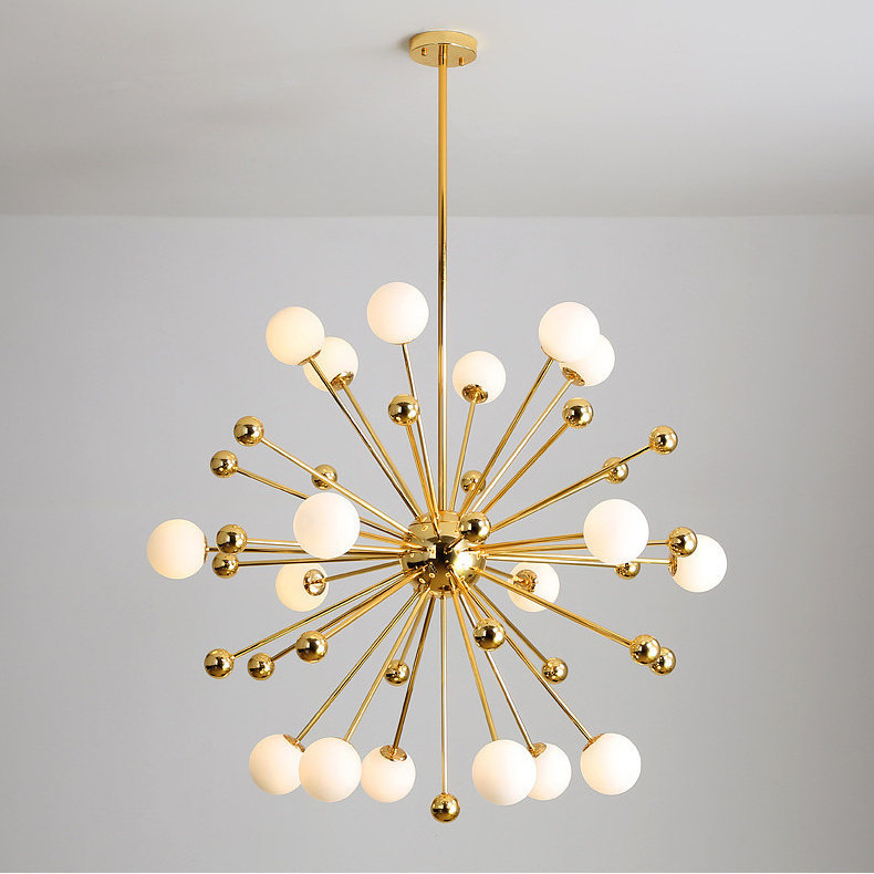 Created Special Decoration Light Living room Sputnik Glass Ball Chandelier Lamp Golden Modern Pendant Lighting