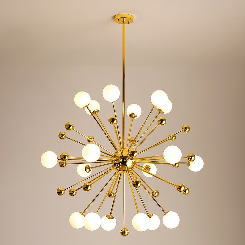 Created Special Decoration Light Living room Sputnik Glass Ball Chandelier Lamp Golden Modern Pendant Lighting