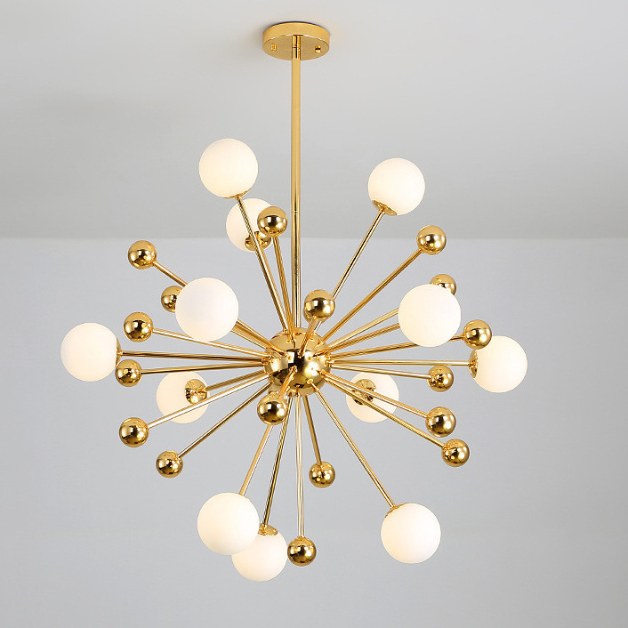 Created Special Decoration Light Living room Sputnik Glass Ball Chandelier Lamp Golden Modern Pendant Lighting