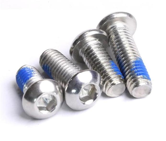 Silver-plated stainless steel blue rubber powder rubber anti-loose and anti-falling screws Pan head screws 4*10 combination