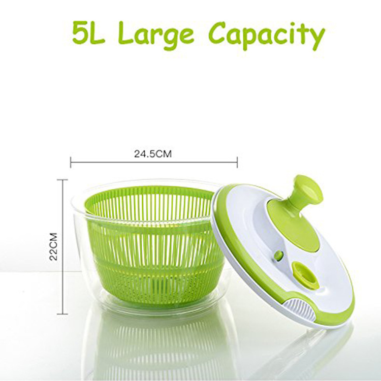 5L Container Commercial Large Capacity Multifunction Plastic Vegetables Dry Salad FOOD Spinner