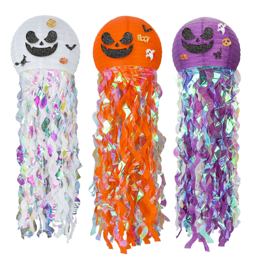 halloween 2023 cross-border halloween lantern jellyfish pumpkin paper lantern  decorations outdoor halloween decoration