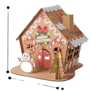 Christmas crafts 3D diy corrugated paper house kits with decorations