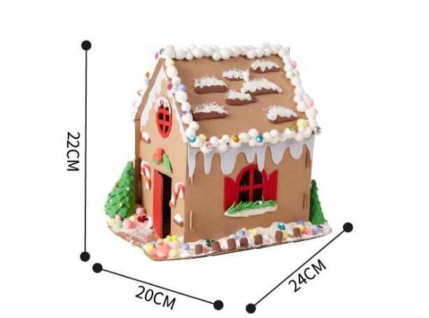 Christmas crafts 3D diy corrugated paper house kits with decorations