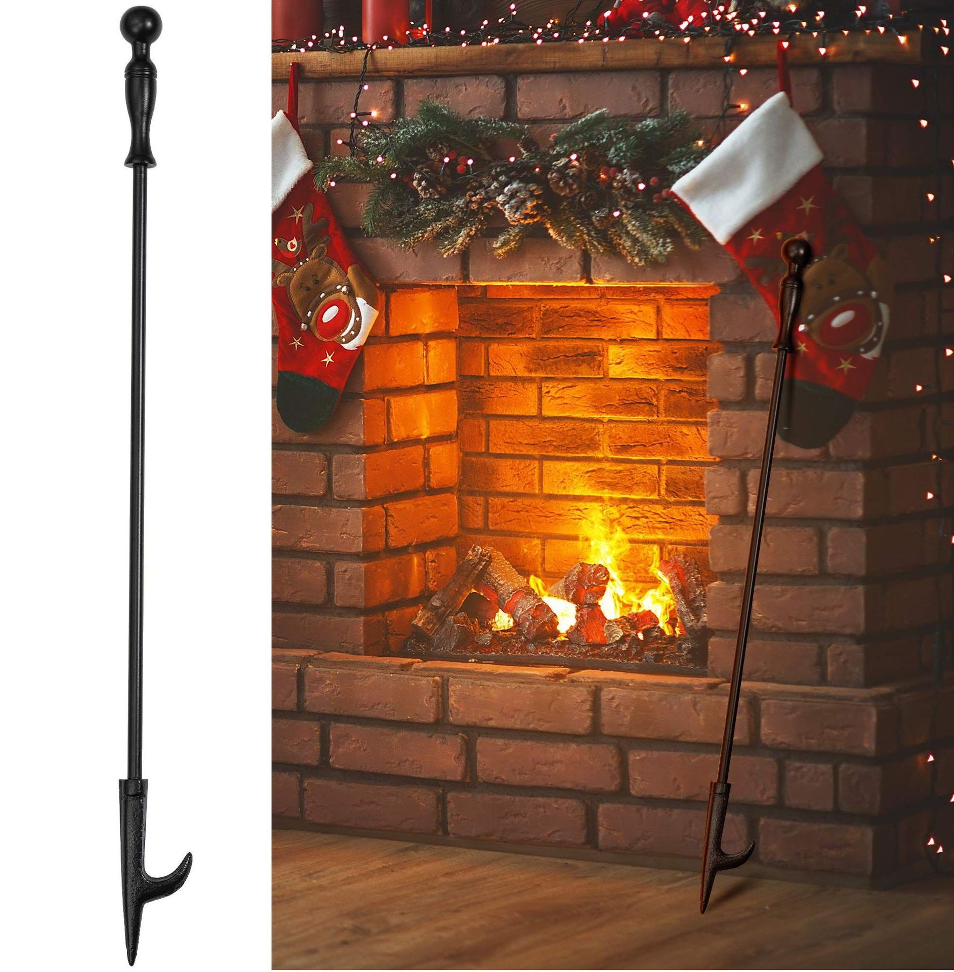 Hot sale fire waterproof Indoor and Outdoor Firebacks camping fire poker set Fireplace Tools Black Steel Fireplace Fire Pit Poke