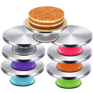 Cake Decorating Stand 10-14 Inch Round Aluminum Revolving Cake Stand Revolving Cake Turntables for Decorating