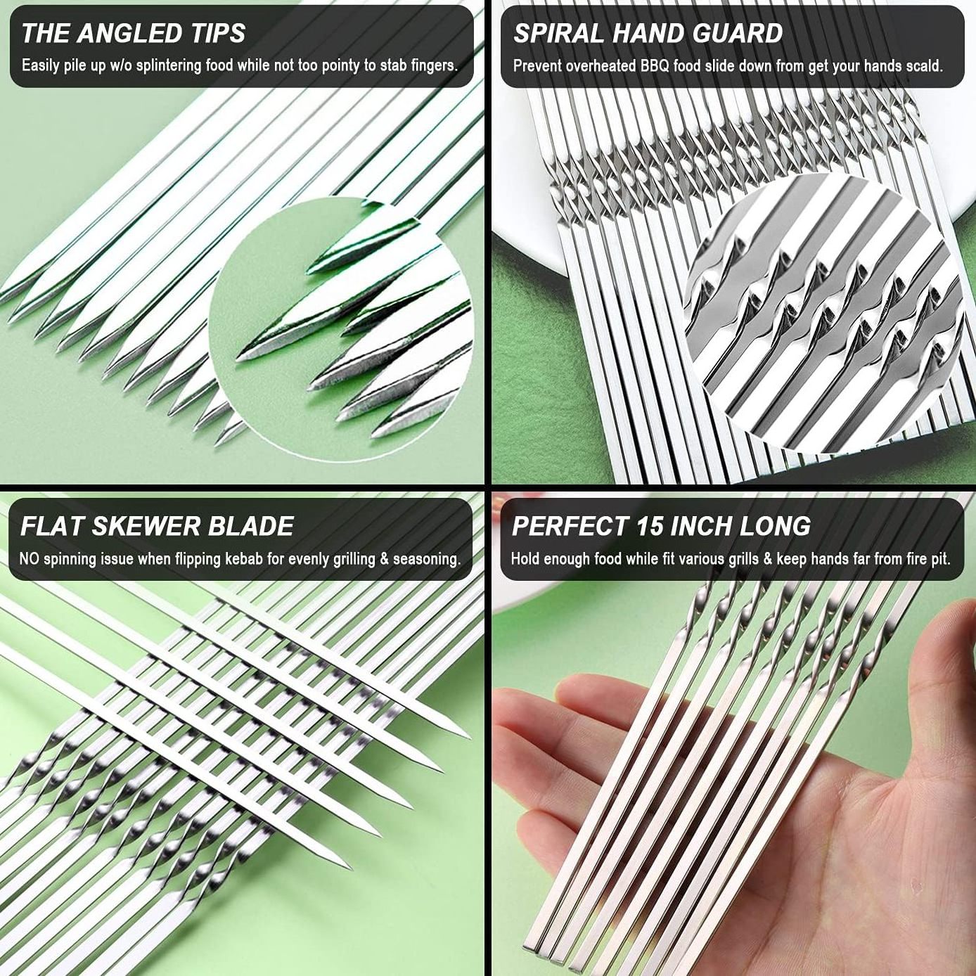 Kitchen Tools Accessories Skewers for Barbecue Barbecue Skewers Stainless Steel Meat Skewers Metal Storage Tubes