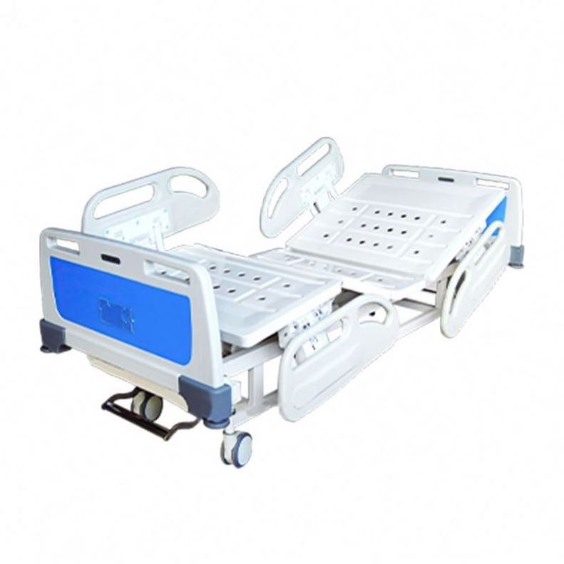 Hospital equipment 5 function manual electric adjustable elderly home nursing medical hospital bed wheelchair bed