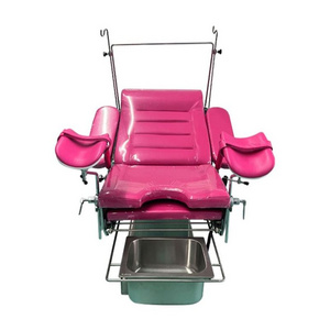 Stainless Steel Gynecological Examination Chair in Hospital Obstetric Exam Table