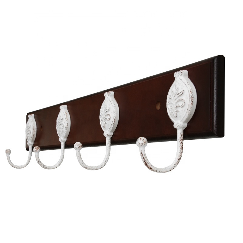 Furniture Modern Bathroom White Hook Wine Red Wood Hanger for Cloths Solid Metal Wooden Wall Hooks