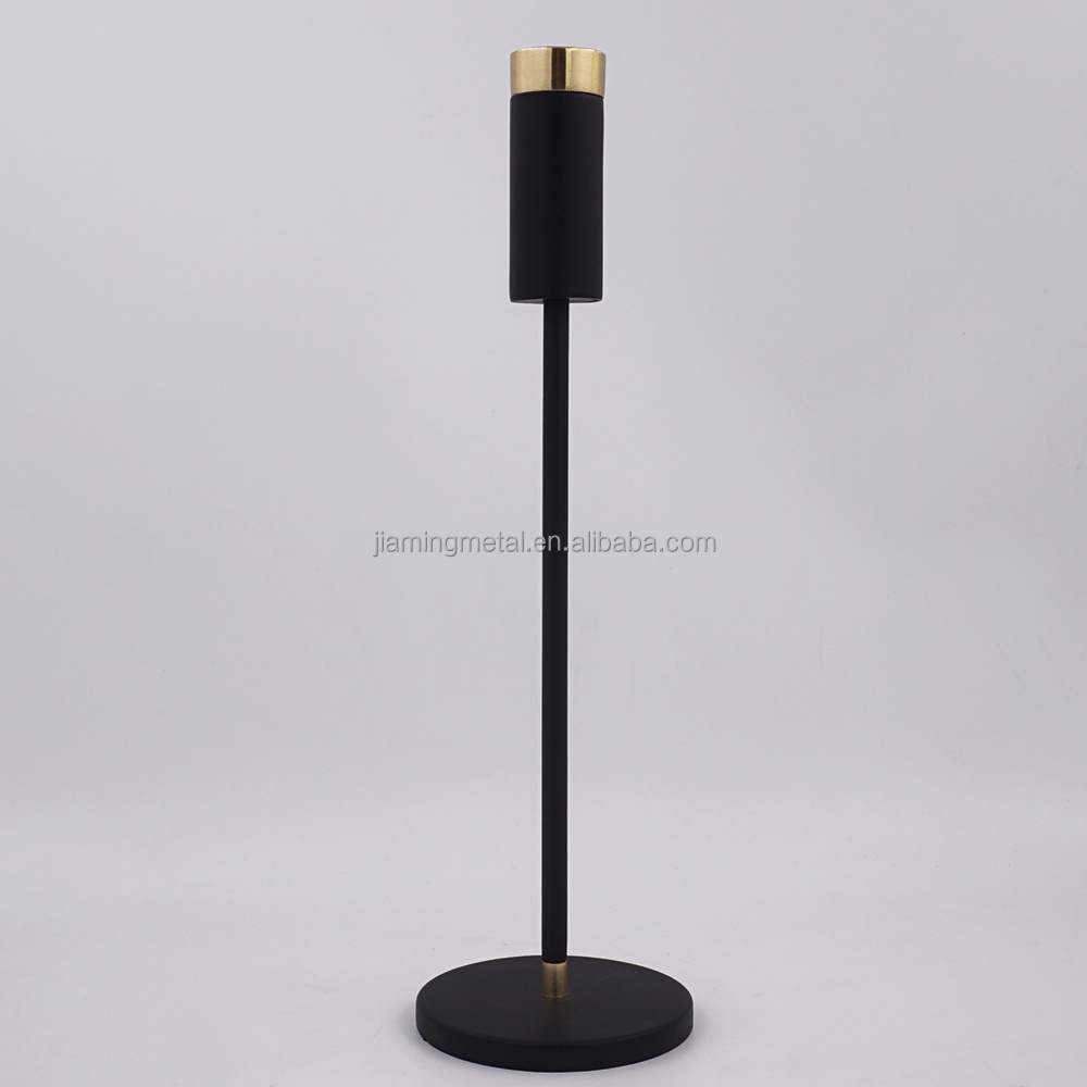 Customized Metal Small Taper Single Black Brass Candle Holder