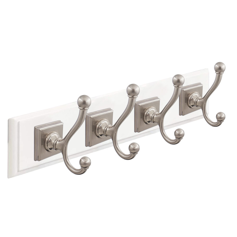 Cubicle Toilet Washroom Comfy Hardware Chrome Plated Padded Nickel Wall Row Coat Hooks Rack