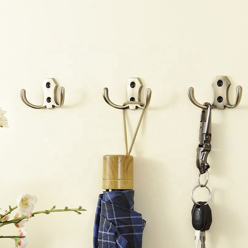 Wall Coat Hooks Garage Hook Wall Mounted Hat Hangger Robe Double Coat Hanger