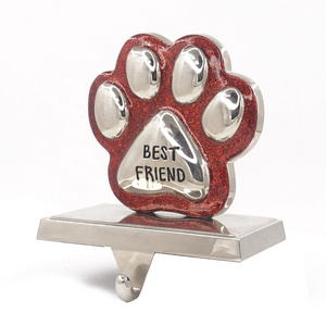 Bulk Buy Custom Christmas Ornaments Dog Paw Stocking Stand Holder Hook Hanger Christmas Interior Home Decorations