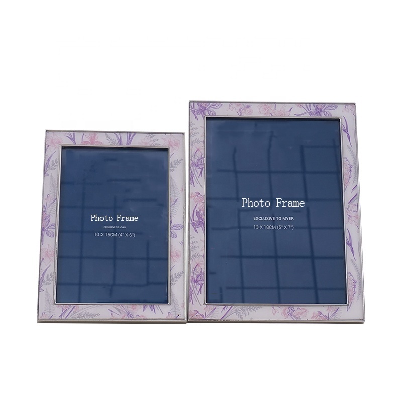 Zinc Alloy Picture Photo Frame with Mirror Polish and Light Purple outline border Home Decoration