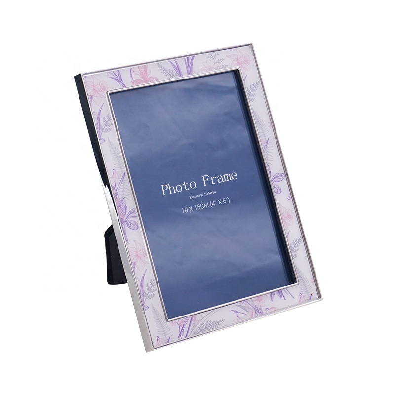 Zinc Alloy Picture Photo Frame with Mirror Polish and Light Purple outline border Home Decoration