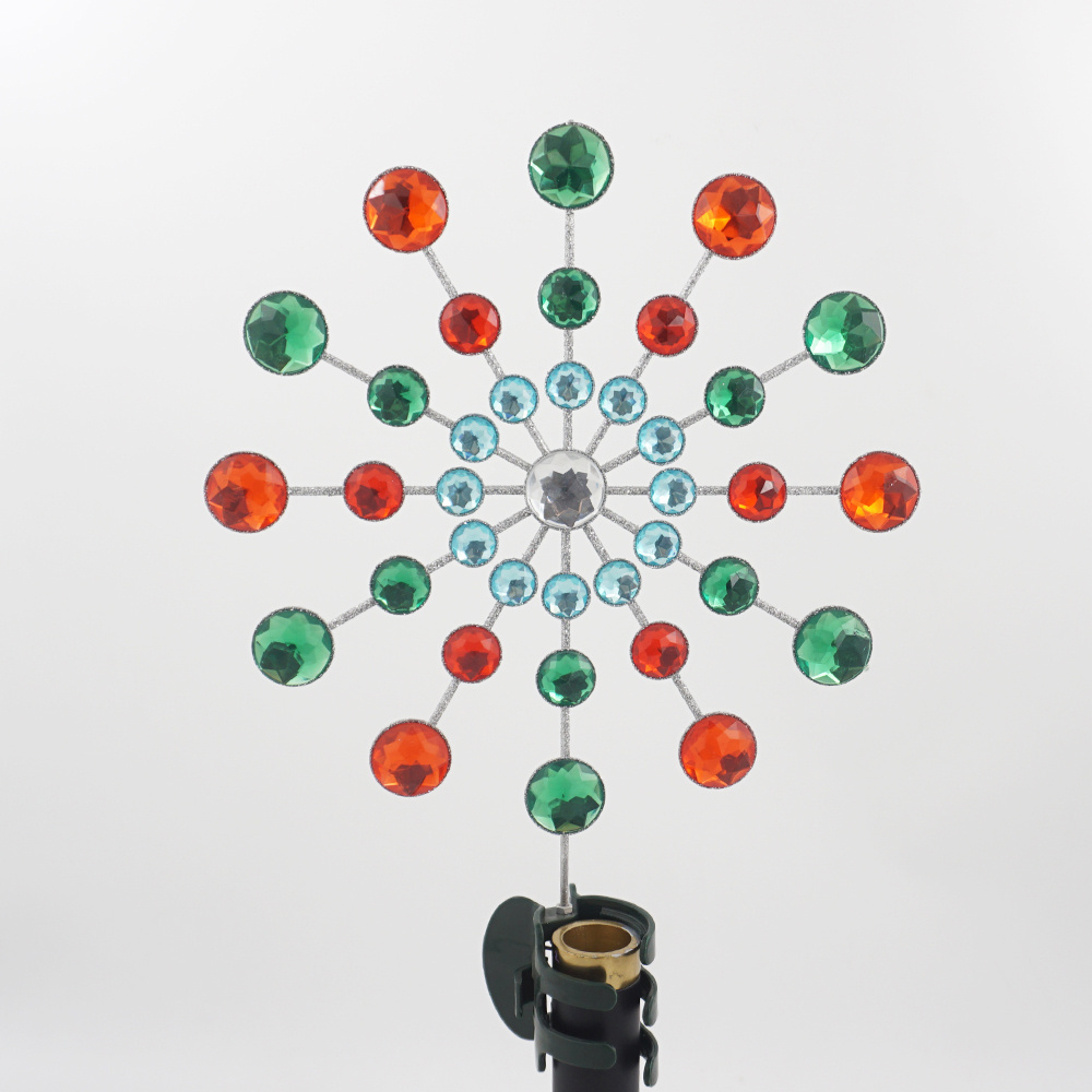 New Year Iridescent Crystal Big Snowflake Christmas Tree Toppers