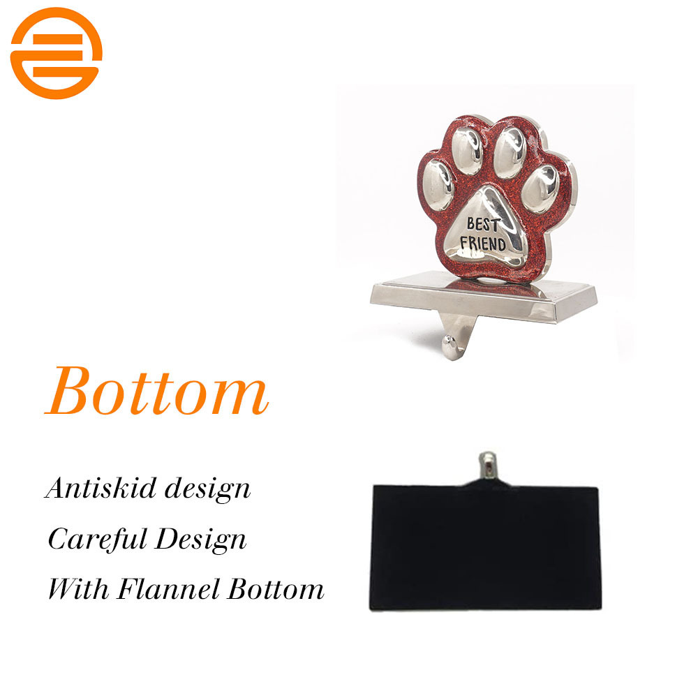 Bulk Buy Custom Christmas Ornaments Dog Paw Stocking Stand Holder Hook Hanger Christmas Interior Home Decorations