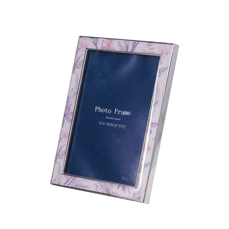 Zinc Alloy Picture Photo Frame with Mirror Polish and Light Purple outline border Home Decoration