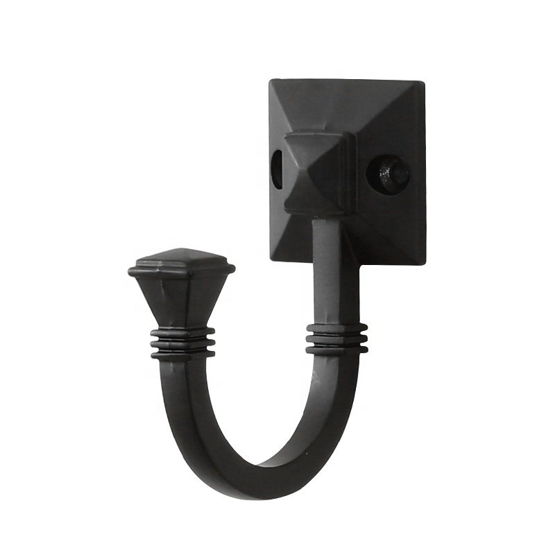 Modern Style Bronze Black Cloth Coat Wall Hooks Hangers Heavy Duty Zinc Alloy Metal Wall Mounted Square Gold Wall Hooks