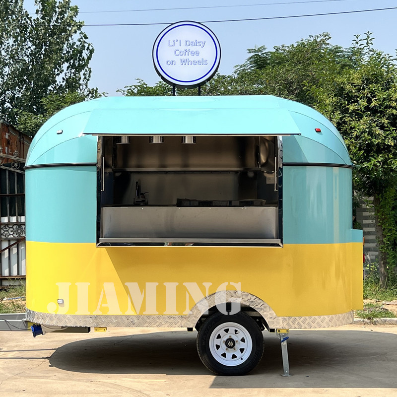 Food Truck Trailer Mobile Kitchen Cart Street Coffee Shop Trailer For Sale