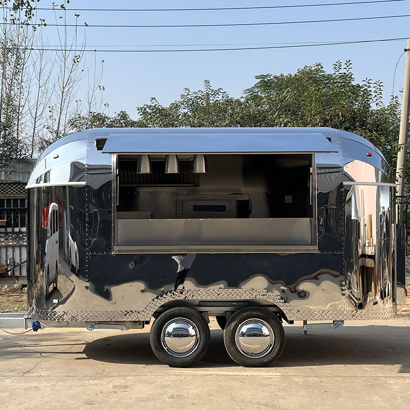 Japanese Standard Airstream Food Trailer, Closed Catering Trailer Selling Coffee, Mobile Caravan With Fridge