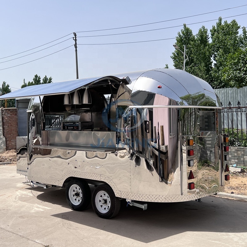 airstream food truck coffee catering steel concession Machines Fruits Vending Cart