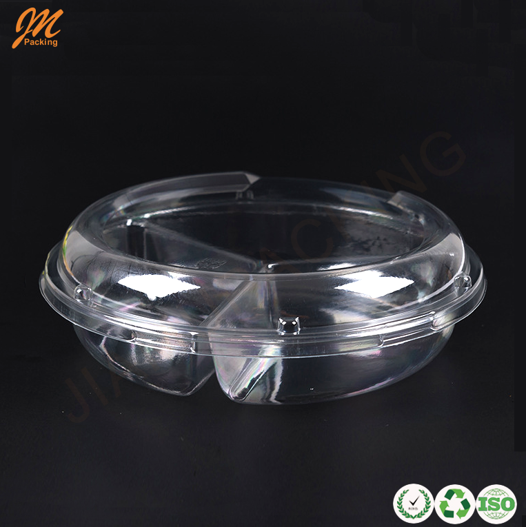 Wholesale food grade disposable plastic fruit salad container with lid